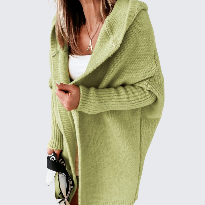 Céleste — Cardigan à capuche en maille cocon