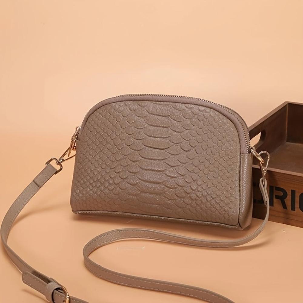Cora | Belle mini sac à bandoulière en simili cuir avec motif crocodile