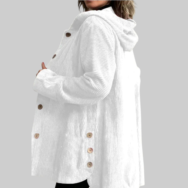 Cordia™ | Veste Matelassée en Velours Côtelé avec Capuche