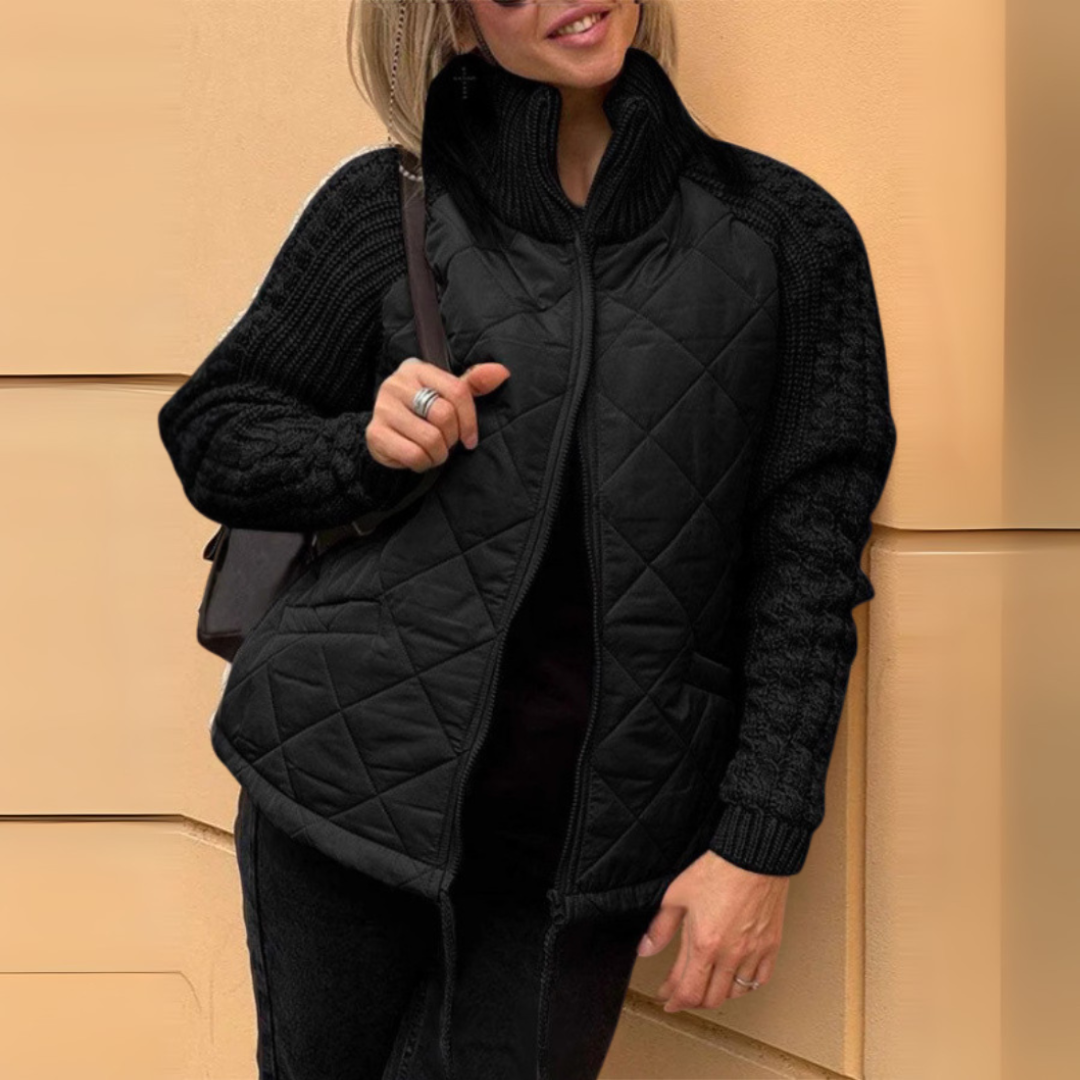 Élise — Veste matelassée mi-longue à col montant