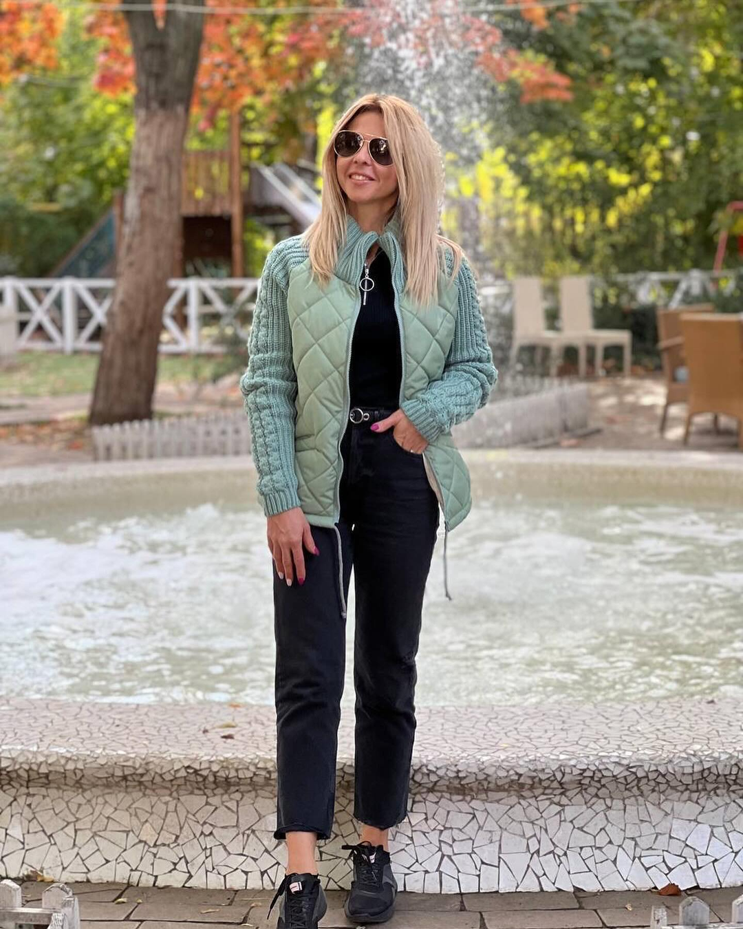 Élise — Veste matelassée mi-longue à col montant