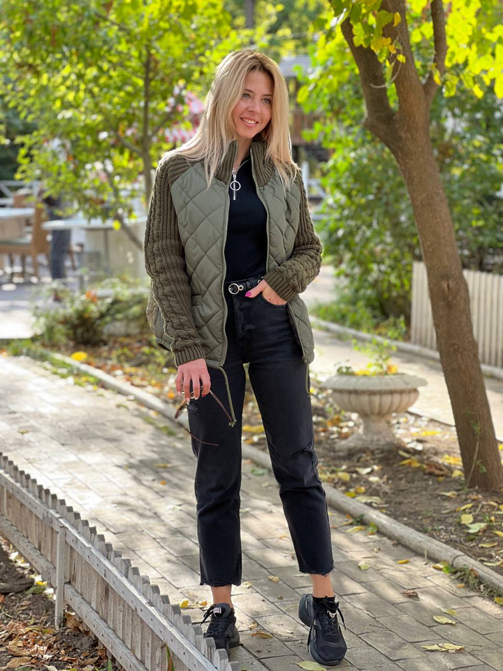 Élise — Veste matelassée mi-longue à col montant