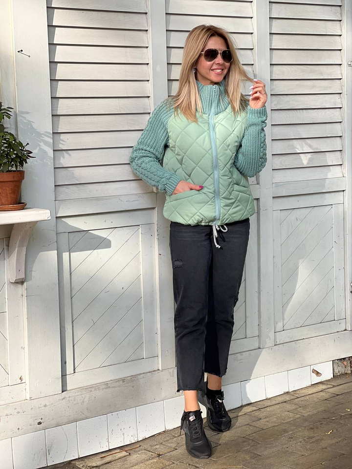 Élise — Veste matelassée mi-longue à col montant