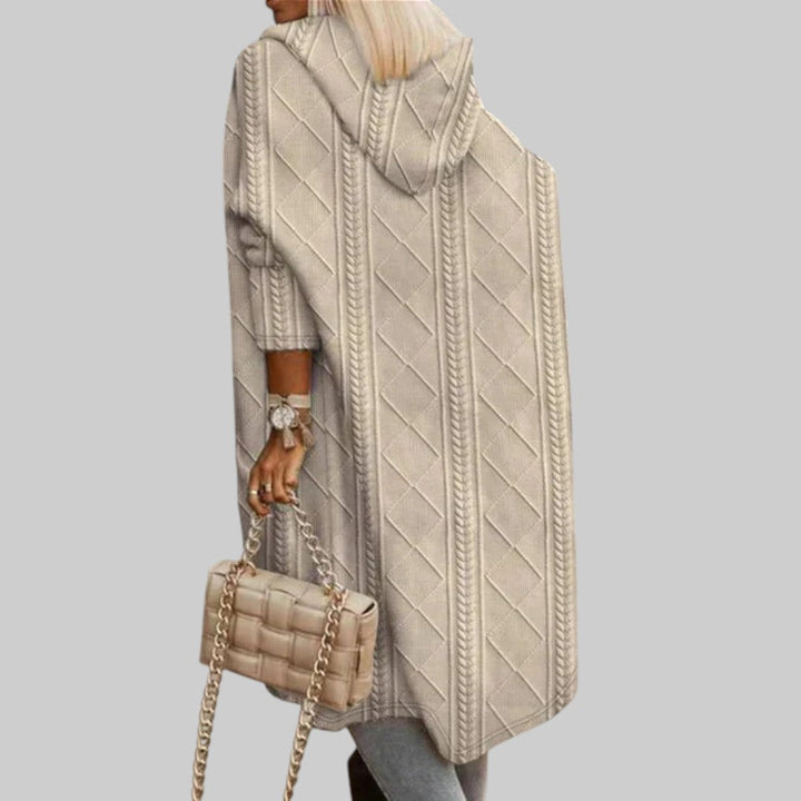 Larissa | Veste en tricot longue avec capuche