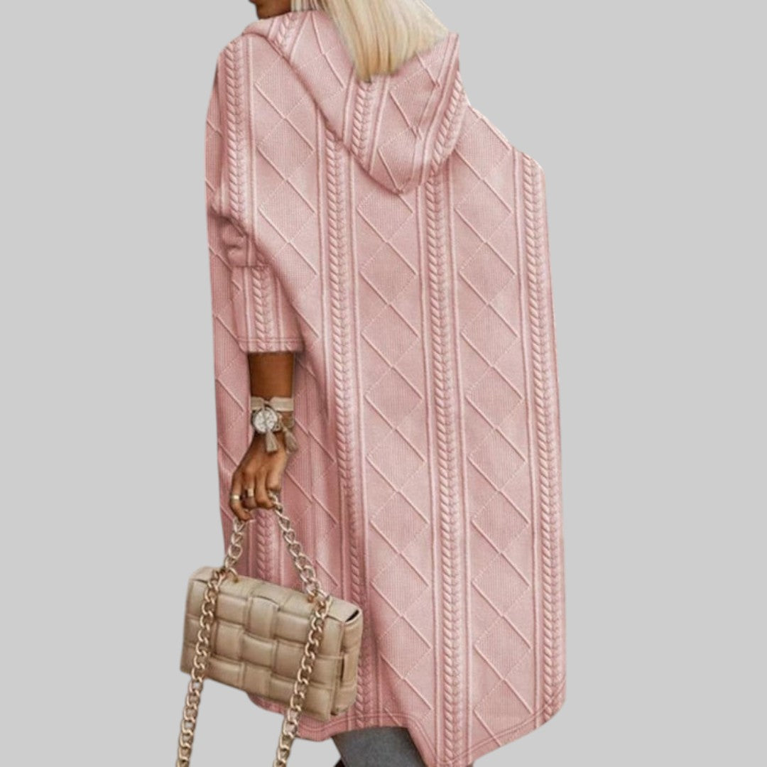 Larissa | Veste en tricot longue avec capuche