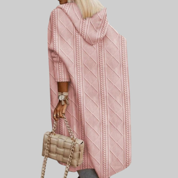 Larissa | Veste en tricot longue avec capuche